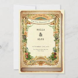 Vintage Bibliothek Storybook Save The Date