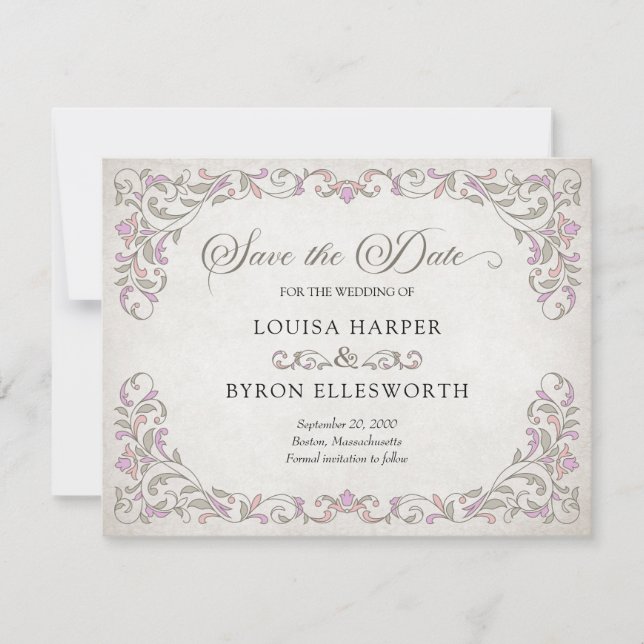 Vintage Bibliotheksbücherei Märchenmesse Save The Date (Vorderseite)