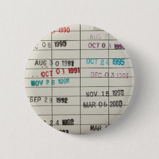 Vintage-Bibliotheksfälligkeitskarten Button