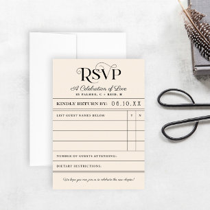Vintage Bibliothekskarte Hochzeitskarte RSVP Karte