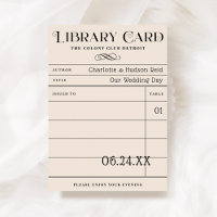 Vintage Bibliothekskarte Hochzeitskarten
