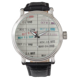 Vintage Bibliothekskarten Armbanduhr