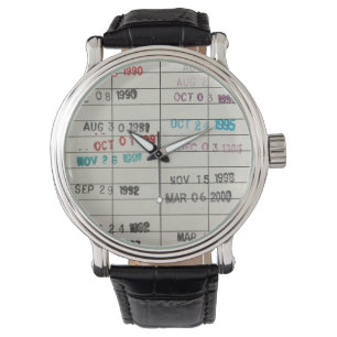 Vintage Bibliothekskarten Armbanduhr