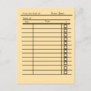 "Vintage-Bibliothekskarten-Post-it-Notizen-persona Postkarte