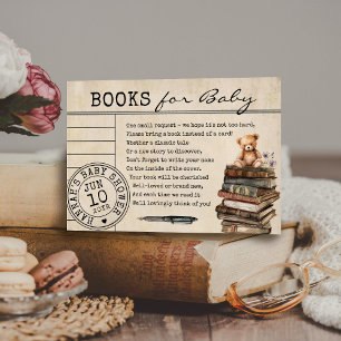 Vintage Bibliothekskartenblätter für Babykarten Begleitkarte