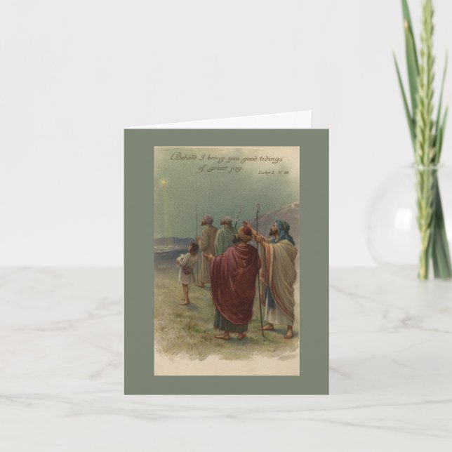 Vintage biblische Weihnachtskarte Feiertagskarte (Vorderseite)