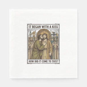 Vintage biblischer Verratskuss Serviette
