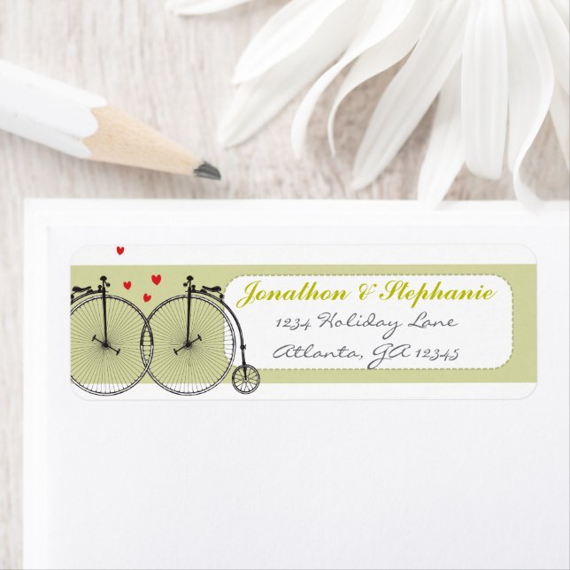Vintage BICYCLE-Hochzeitsmarken (Insitu)