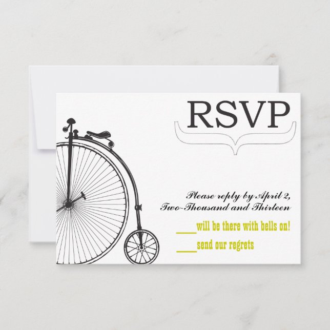 Vintage Bicycle Love RSVP (Devant)