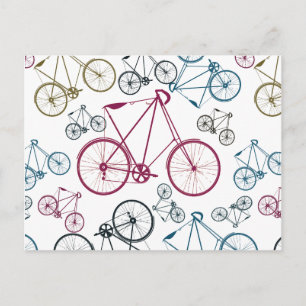 Vintage Bicycle Pattern Ohrs for Cyclists Postkarte