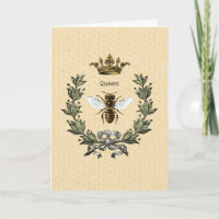 Vintage Biene und Krone