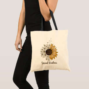 Vintage Biene und Sonnenblumen Tragetasche