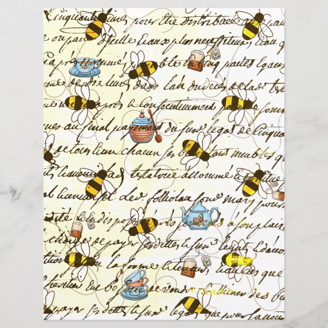 Vintage Biene und Tee-Dekoupage Scrapbook (Vorderseite)