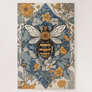 Vintage Biene und wilde Blumen