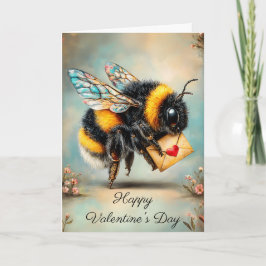 Vintage-Bienen-Liebes-Botschaft Karte