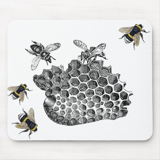 Vintage Bienen Mousepad (Vorne)