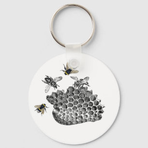 Vintage Bienen Schlüsselanhänger