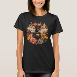 Vintage Bienen und wild lebende Blume T - Shirt