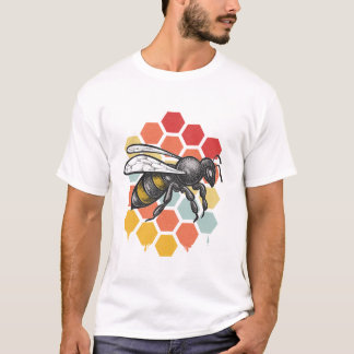 Vintage Bienenentwürfe für Männer T-Shirt