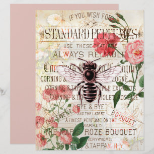 Vintage Bienenflora Collage Scrapbook Paper
