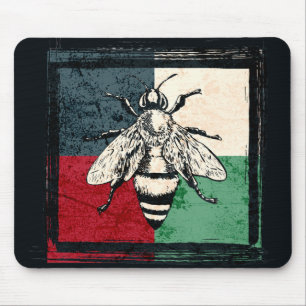 Vintage Bieneninsektenfarben Mousepad