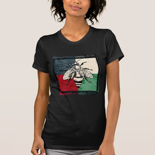 Vintage Bieneninsektenfarben T-Shirt (Vorderseite)
