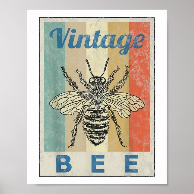 Vintage Bienenkönigin Honey Beekeeper Poster (Vorne)