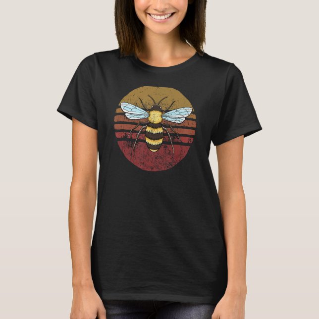 Vintage Bienenrückwärtsbiene 1 T-Shirt (Vorderseite)