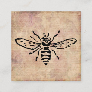 Vintage Bienenstrahlung Rose Blume Blumendesign Begleitkarte