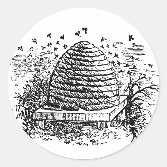 Vintage Bienenzucht Runder Aufkleber (Vorderseite)