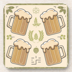 Vintage Bierästhetik Getränkeuntersetzer