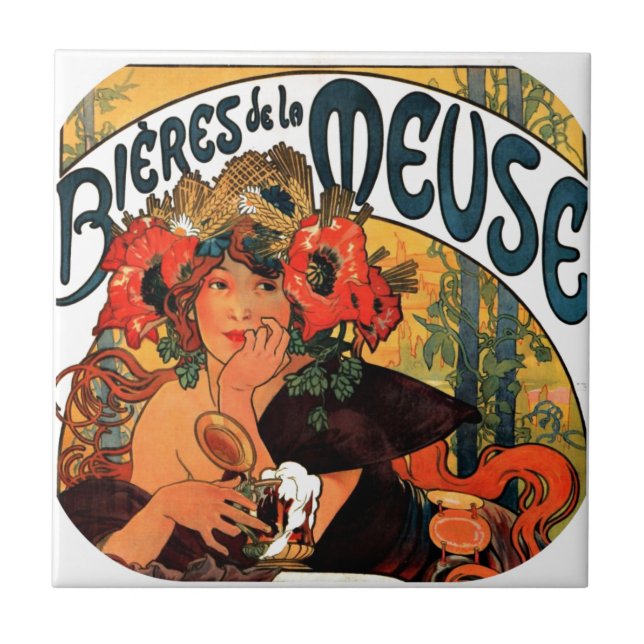Vintage Biermuse Fliese (Vorderseite)
