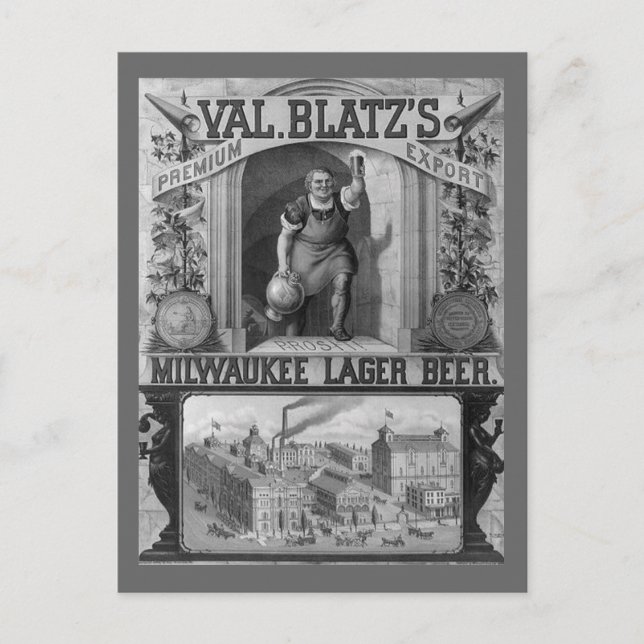 Vintage Bierwerbung Postkarte (Vorderseite)