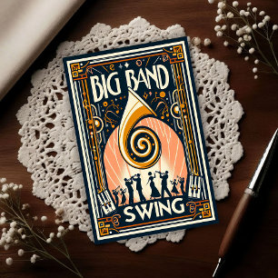 Vintage Big Band Swing-Tanz Postkarte
