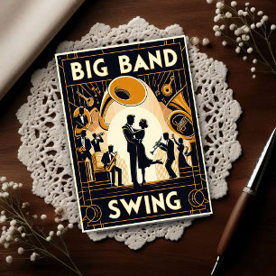 Vintage Big Band Swing-Tanz  Postkarte