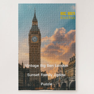 Vintage Big Ben London Sonnenuntergang Familien-Pu