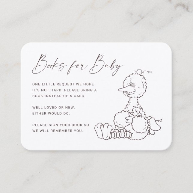 Vintage Big Bird-Babybuchanforderung Platzkarte (Vorderseite)