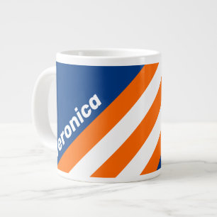 Vintage Big City Streifen mit Namen Jumbo-Tasse