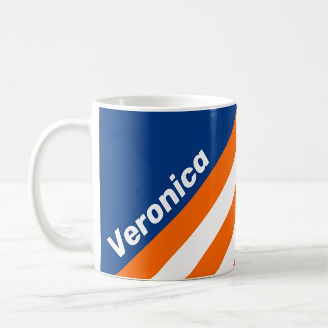 Vintage Big City Stripes with Name Kaffeetasse (Links)