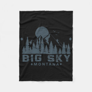Vintage Big Sky Montana Mt Ski Berg Outdoor Va Fleecedecke