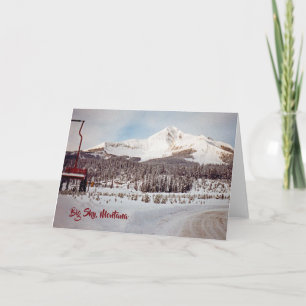 Vintage Big Sky Montana Skigebiet Foto Karte