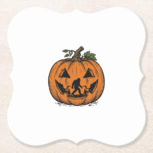 Vintage-Bigfoot-Kürbis-Halloween-Vektordesign_1 Untersetzer