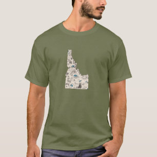 Vintage Bild-Karte Idahos T-Shirt