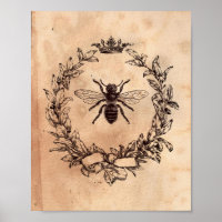 Vintage-Bild Queen Bee Honeybee Tee Gestaltete Pap