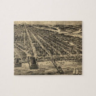 Vintage bildhafte Karte von Asbury Park NJ (1910)