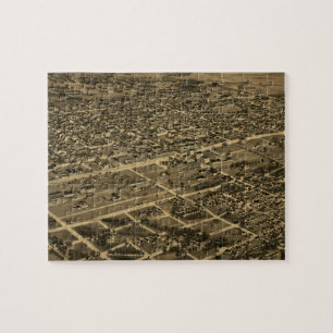 Vintage bildhafte Karte von Birmingham (1885)