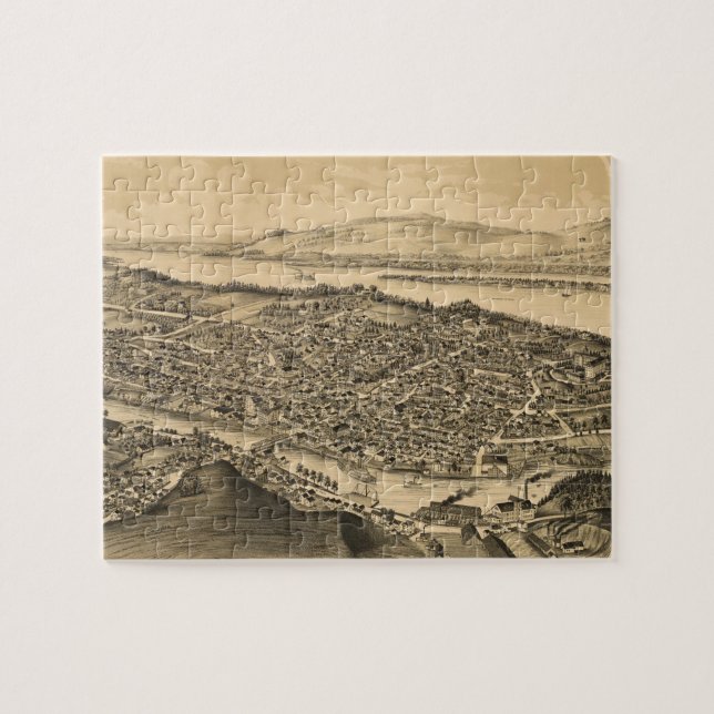 Vintage bildhafte Karte von Catskill New York (Horizontal)