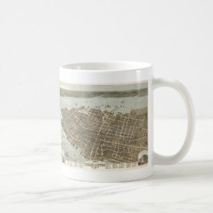 Vintage bildhafte Karte von Charleston (1872) Kaffeetasse