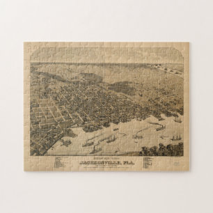 Vintage bildhafte Karte von Jacksonville Florida