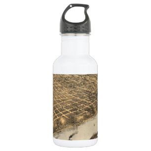 Vintage bildhafte Karte von Kansas City (1869) Edelstahlflasche